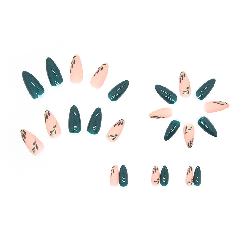 24P/Set Medium-length Almond P - đánh giá và giá Nail Art Pink