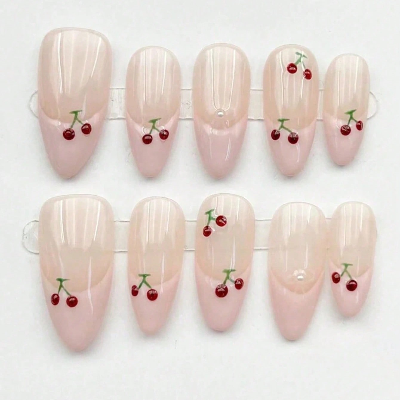 10pcs Medium Almond Nude Pink  - đánh giá và giá Nail Art Pink