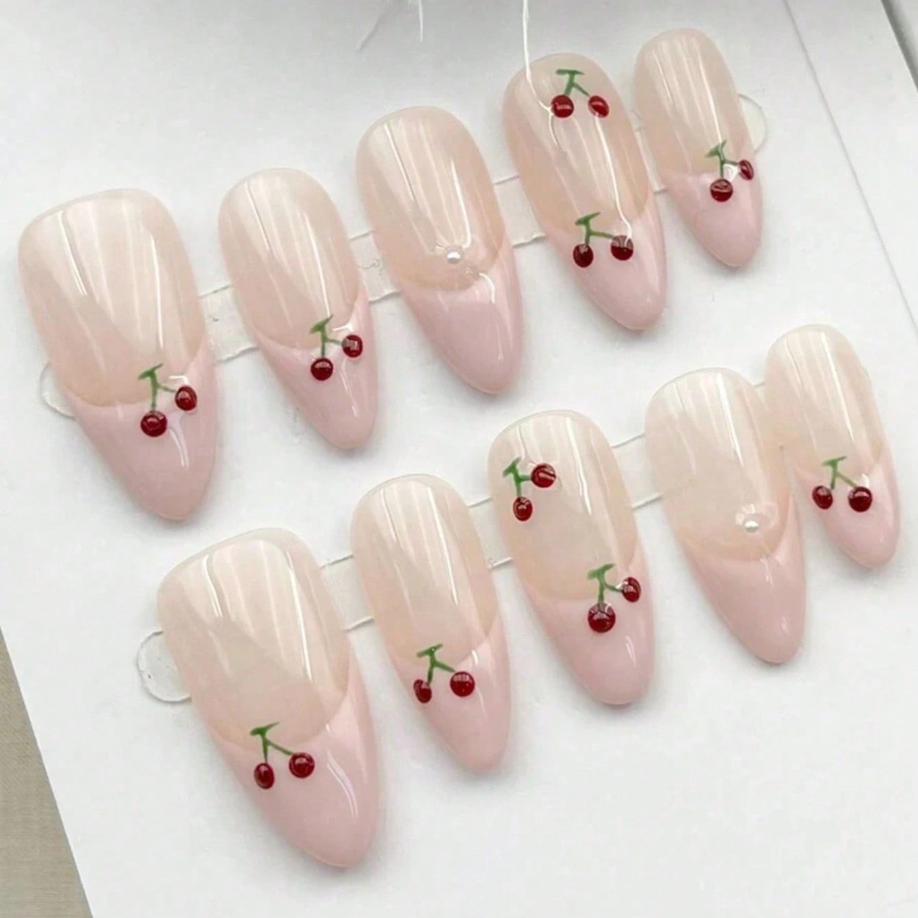 10pcs Medium Almond Nude Pink  - đánh giá và giá Nail Art Pink