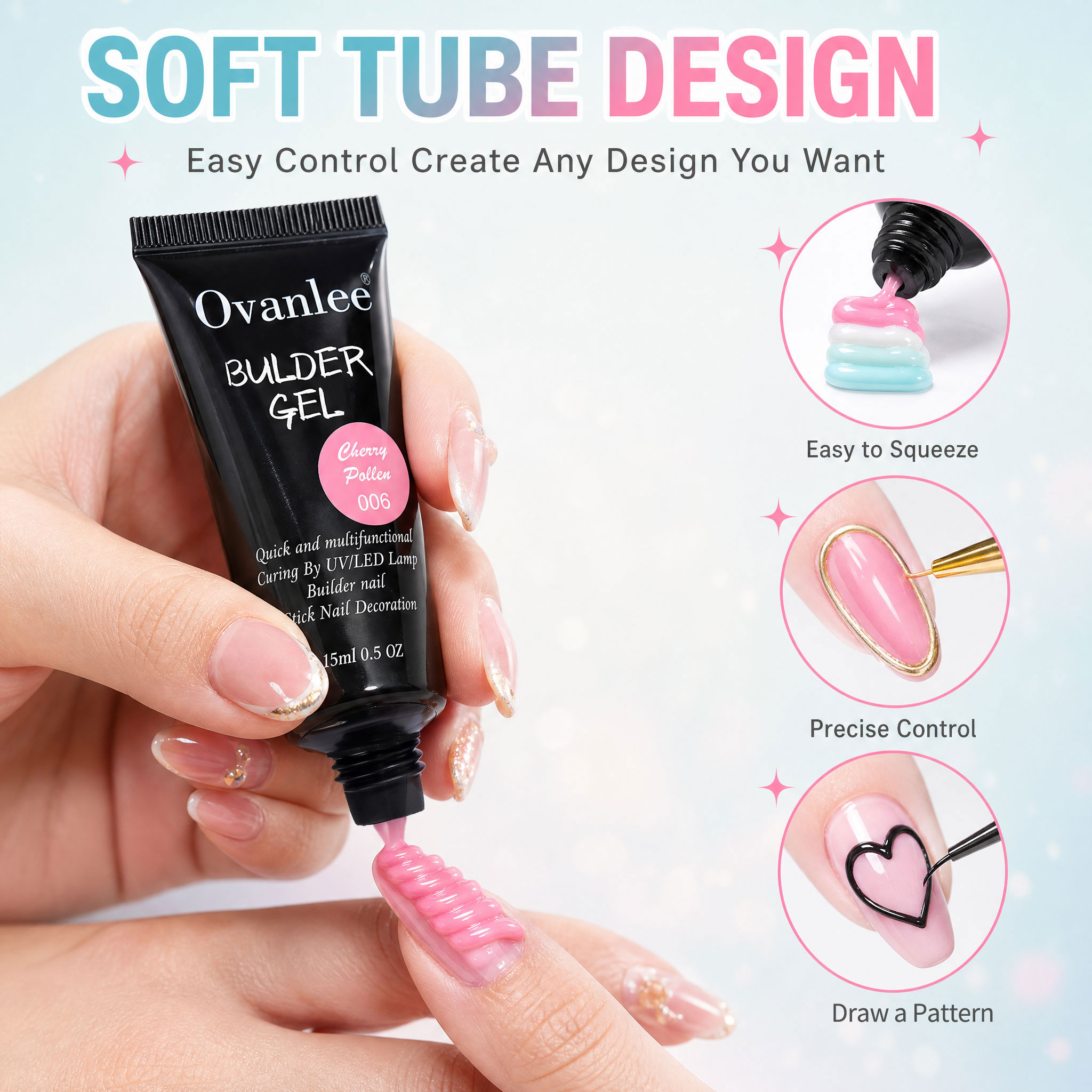 Ovanlee 12-Color 3-in-1 Builde - đánh giá và giá Nail Art Ombre