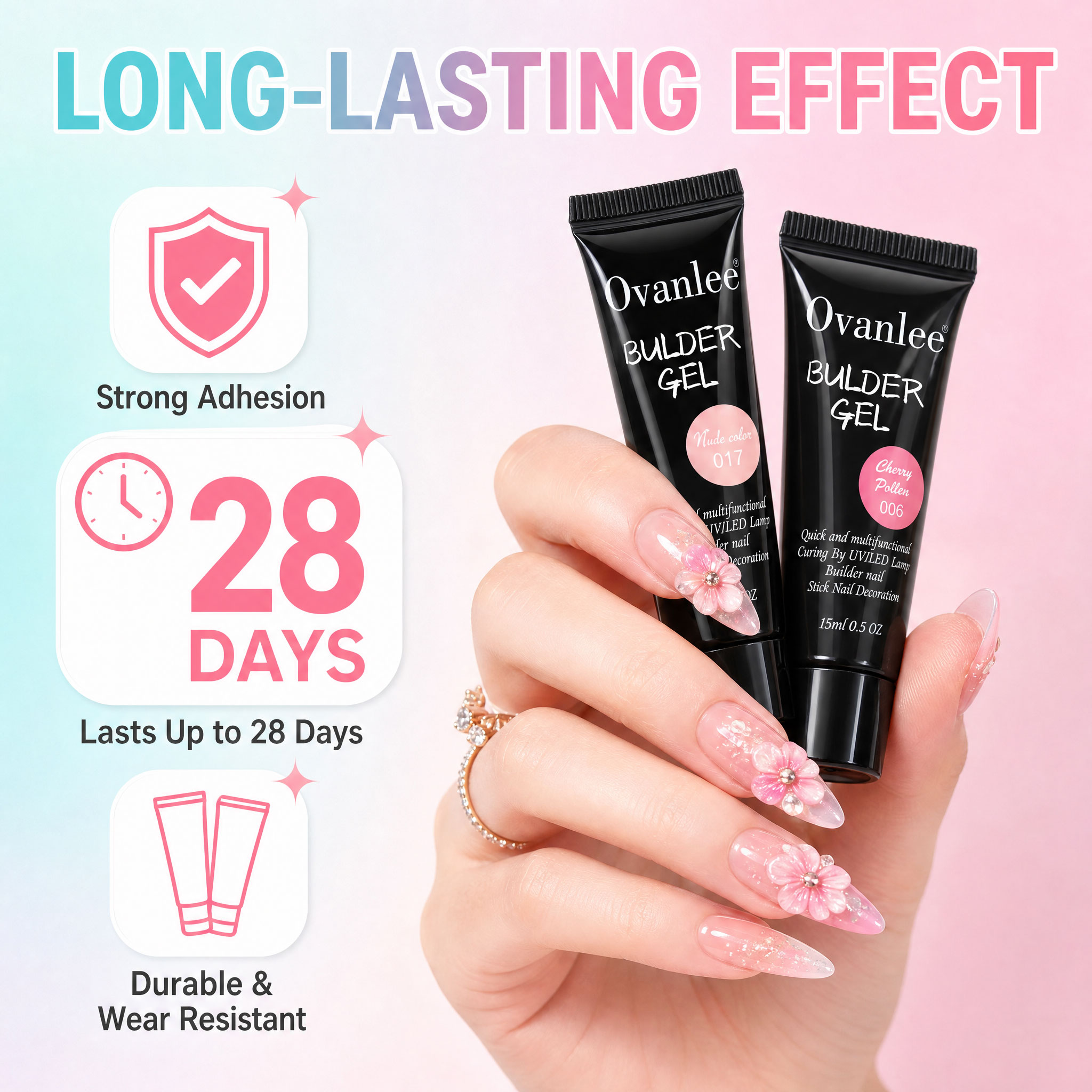 Ovanlee 12-Color 3-in-1 Builde - đánh giá và giá Nail Art Ombre