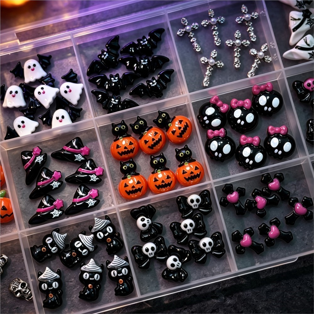 15grid 3D Cute Halloween Pumpk - đánh giá và giá Nail Art Valentines Day