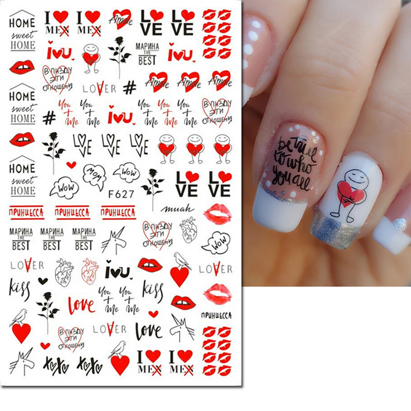 3d Nail Art Decals Valentine D - đánh giá và giá Nail Art Valentines Day
