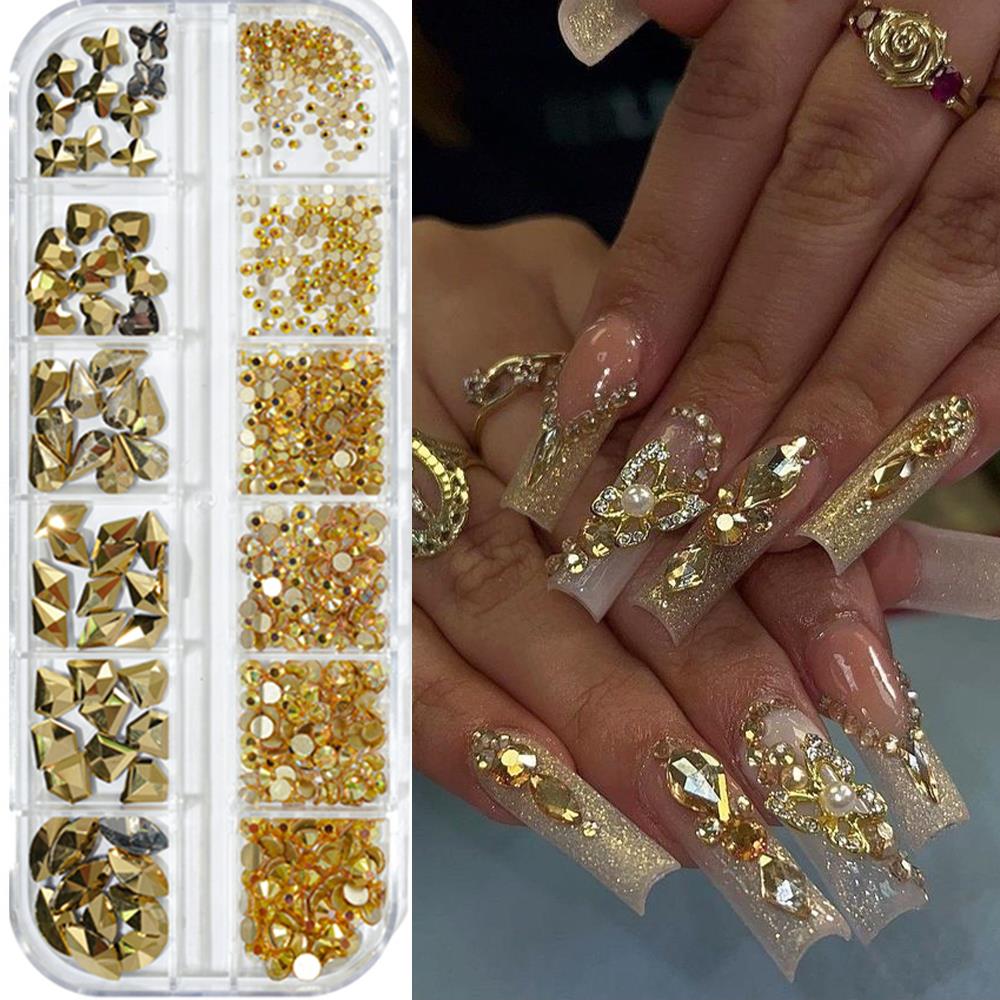 12Grids 3D Pink Nail Art Rhine - đánh giá và giá Nail Art Valentines Day