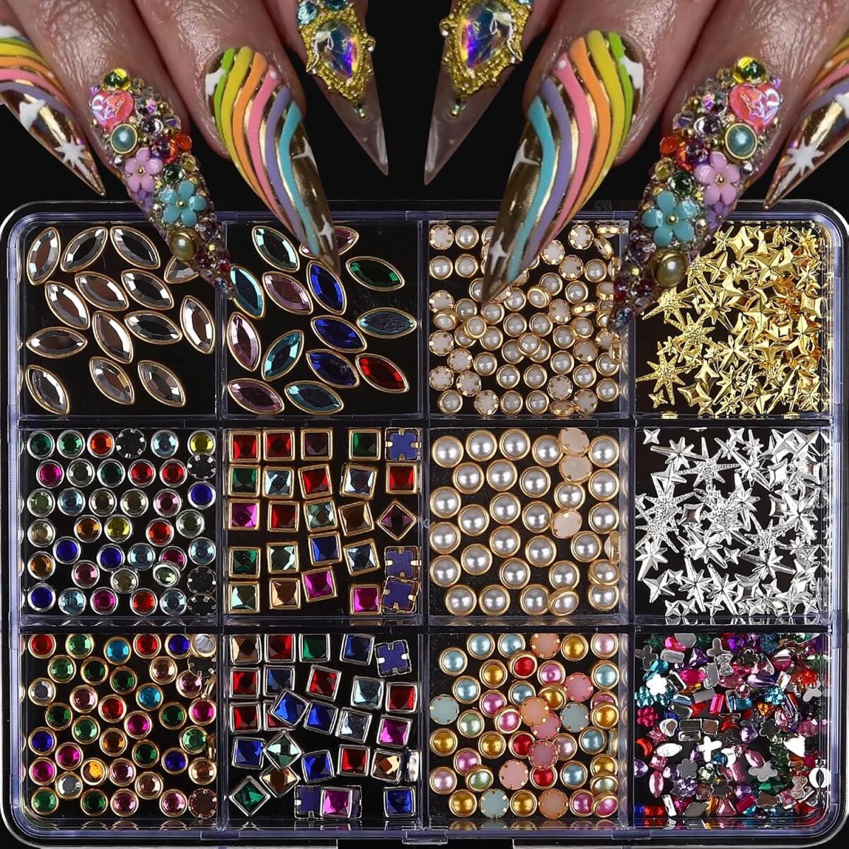 1Box Light Luxury Shinny Nail  - đánh giá và giá Nail Art Valentines Day