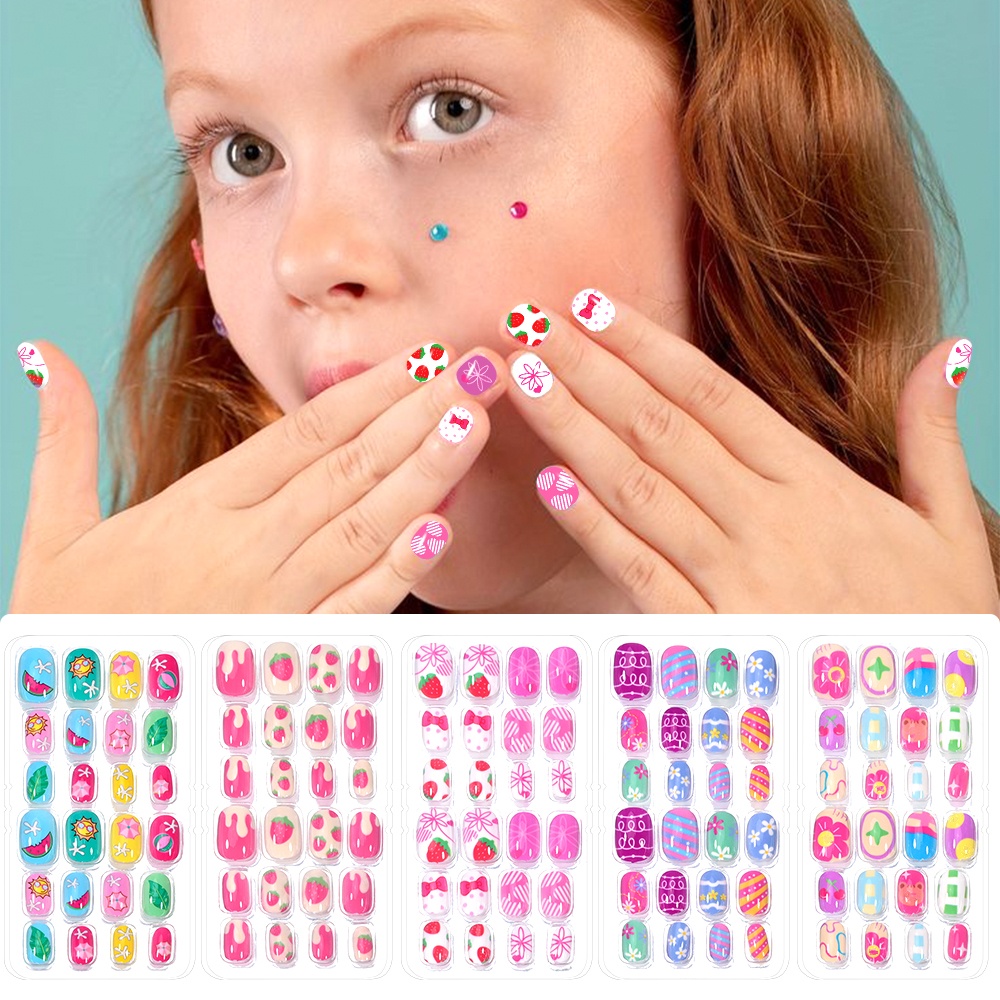 Bộ 5 Móng Tay Giả Dán Cho Trẻ  - đánh giá và giá Nail Art Pink